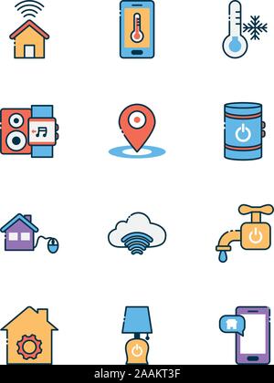 Smart home icon set vector design Stock Vector