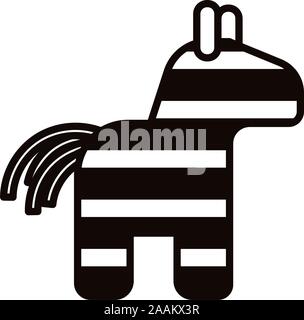 mexican culture pinata fill style icon Stock Vector