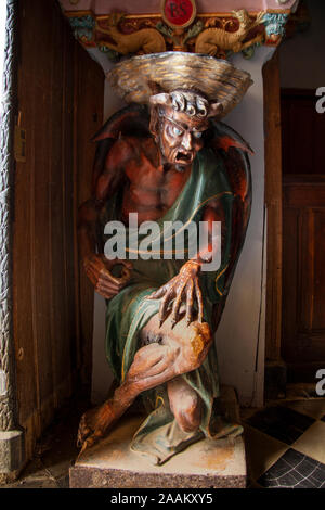 Rennes-le-Chateau Demond sculpture in France Stock Photo