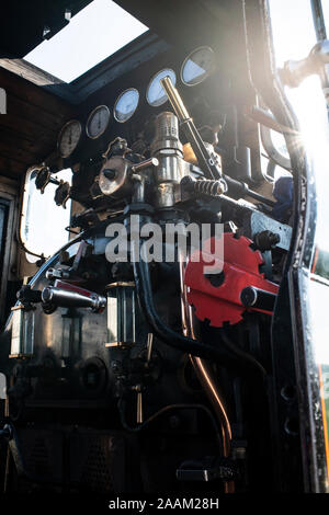 Steam train engine control panel Stock Photo - Alamy