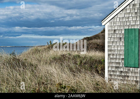 Waterfront beach cottage, Truro, Cape Cod, Massachusetts, USA Stock Photo
