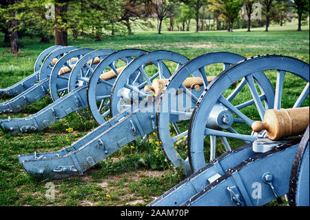 Cannons, Artillery Park, Valley Forge, Pennsylvania, USA Stock Photo