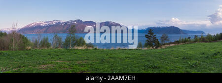 Beautifull landscape in Norway with fjord Stock Photo