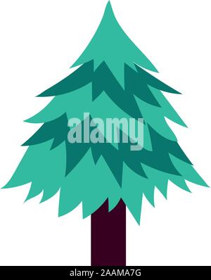 coniferus pine tree forest icon Stock Vector