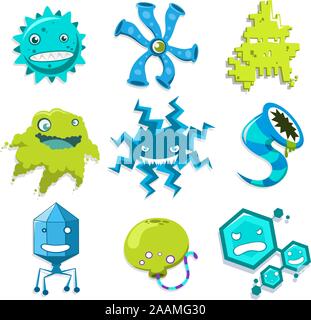 Computer bug, with computer virus infection destroyer poison pest collection. Vector illustration cartoon. Stock Vector