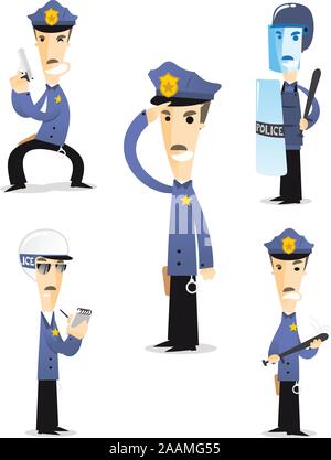 Police cartoon collection 1. Stock Vector
