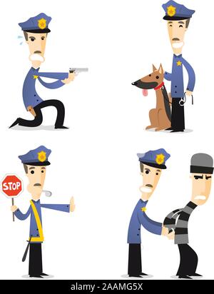 A cartoon illustration of an police officer looking confused Stock ...