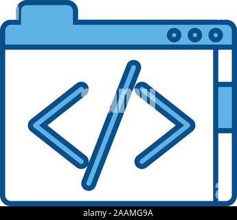 coding program file internet line and fill style illustration Stock Vector