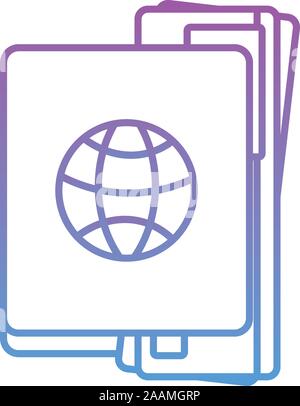 summer passport document gradient style icon vector illustration design Stock Vector