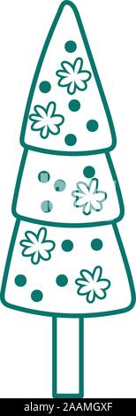 coniferus pine tree forest icon Stock Vector