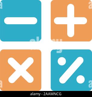 school mathematical symbols flat style icon vector illustration design Stock Vector