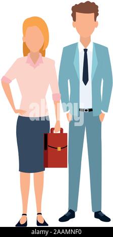 businessman and businesswoman icon, colorful design Stock Vector