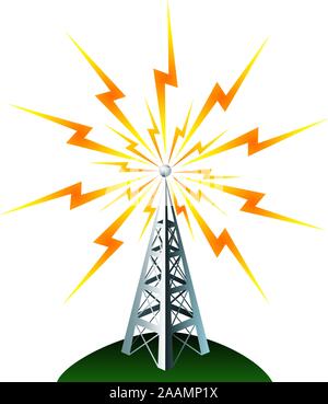 Radio tower transmition Stock Vector