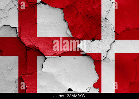Flags of England and Denmark painted on cracked wall Stock Photo - Alamy