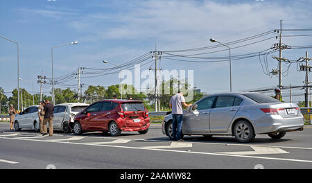 collision accident alamy southeast thailand asia multi vehicle