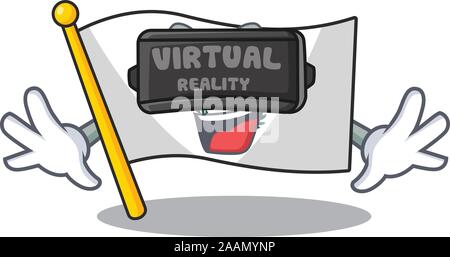 cool flag cyprus character in Virtual reality headset Stock Vector