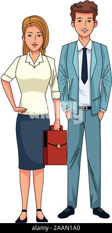 businessman and businesswoman icon, colorful design Stock Vector