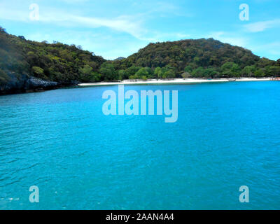 The view to Ko Wua Ta Lap Island at Mu Koh Ang Thong National Marine Park Koh Samui Thailand Asia Stock Photo