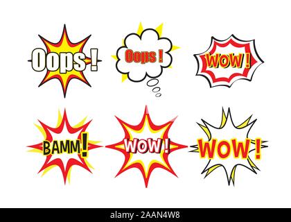 bundle of expression style pop art Stock Vector