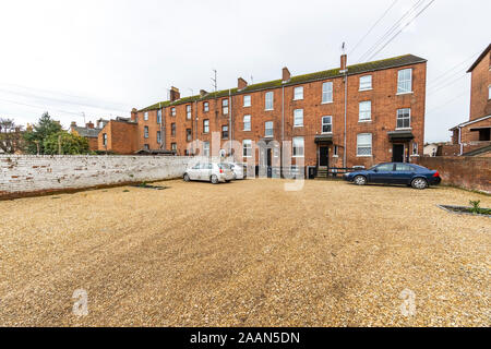 Large car park for apartment conversions, Trier Way, Gloucester. GL1 Stock Photo