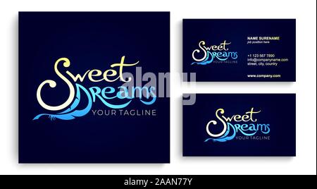 Logo Sweet Dreams. Icon Element Template Design Logos. business card template. Stock Vector