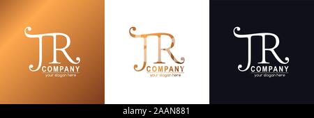 Letter JR logo or monogram. blank for business card. For your business. Stock Vector
