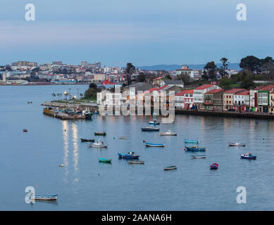 Fishing Town of Mugardos with Ferrol in the Background La Coruña Galicia Spain Stock Photo