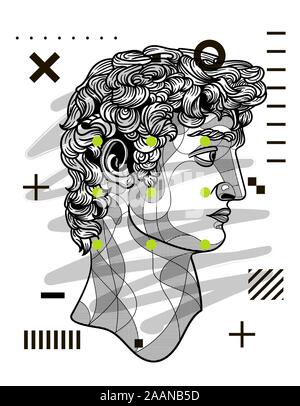 Vector lines classical hand drawn illustration. Stock Vector