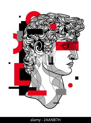 Vector lines classical hand drawn illustration. Stock Vector
