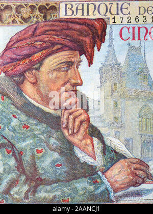 Jacques Coeur a portrait from old French money - Francs Stock Photo