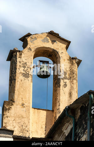 Vernazza village, bell tower of the church of Santa Margherita di Antiochia. Cinque Terre, Liguria, Italy, Europe. UNESCO world heritage site Stock Photo