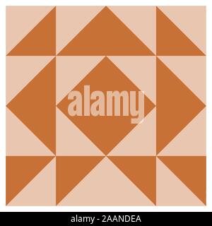 Barn quilt pattern, Amish Patchwork design, Abstract geometric tiled trail Vector illustration Stock Vector
