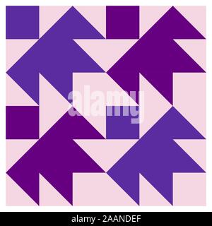 Barn quilt pattern, Amish Patchwork design, Abstract geometric tiled trail Vector illustration Stock Vector