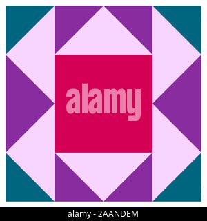 Barn quilt pattern, Amish Patchwork design, Abstract geometric tiled trail Vector illustration Stock Vector