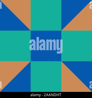 Barn quilt pattern, Amish Patchwork design, Abstract geometric tiled trail Vector illustration Stock Vector