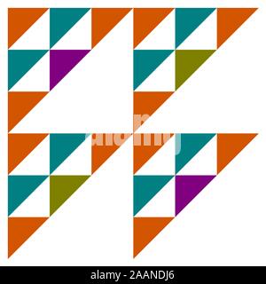 Barn quilt pattern, Amish Patchwork design, Abstract geometric tiled trail Vector illustration Stock Vector