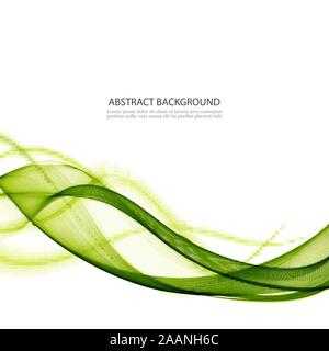 Abstract background with color waves Transporent wave green Stock Vector