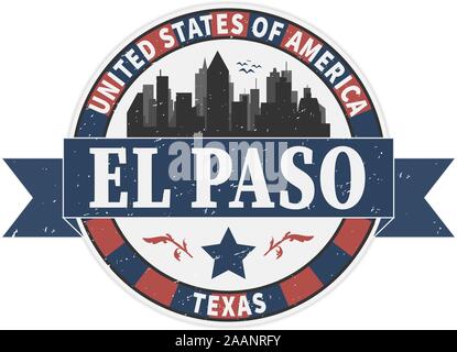 El Paso, Texas, logo design. Two in one vector arts. Big logo with
