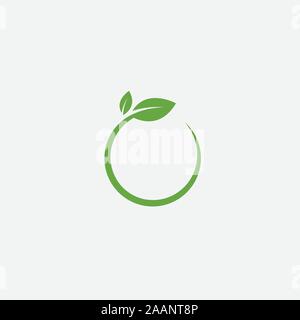 Green leaf ecology nature element vector icon, Leaf circle Icon, green leaf ecology nature element vector Stock Vector