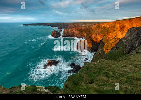 Bedruthan Steps; Cornwall; UK Stock Photo