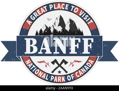 Banff national park grunge rubber stamp on white background, vector ...