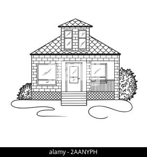 Sketch of home isolated on white background. Vector illustration Stock Vector