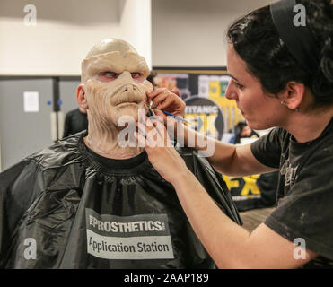 Coventry, UK. 23rd Nov, 2019. The sixth annual event billed as The educational event for Prosthetic and media make up was held in Coventry Ricoh Arena A day full of talks and advice from top film industry professionals, beautiful body art, extraordinary exhibits, exciting competitions and shopping with leading specialist retailers. This is our sixth annual event which since its small beginnings has grown into THE annual makeup FX gathering Credit: Paul Quezada-Neiman/Alamy Live News
