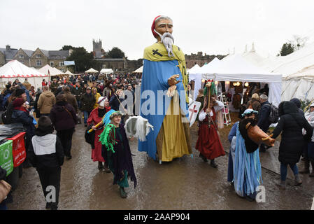 Ludlow, Shropshire, UK. 23rd November 2019. Ludlow Medieval Christmas Fayre 23rd November 2019 held in the grounds of ancient castle. Credit: David Bagnall/Alamy Live News Stock Photo