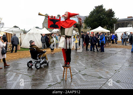 Ludlow, Shropshire, UK. 23rd November 2019. Ludlow Medieval Christmas Fayre 23rd November 2019 held in the grounds of ancient castle. Credit: David Bagnall/Alamy Live News Stock Photo