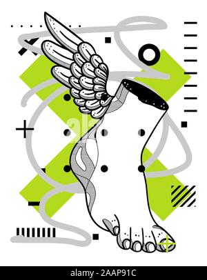 Vector lines classical hand drawn illustration. Stock Vector