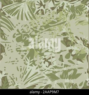 Vector Illustration of Abstract Foliage Pattern Texture Effects - Green Colors Stock Vector