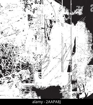 Abstract Background Grunge Effects Paper Design - Black and White Colors - Retro Style Stock Vector