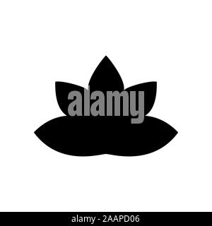 Vector illustration of lotus flower black silhouette Stock Vector