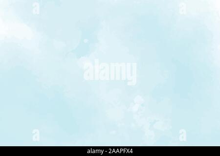 Watercolor sky with beautiful clouds. Abstract blue pastel background. Vector illustration with nice splash. Hand painted colorful texture or backdrop Stock Vector